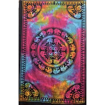 KTP-28 Twinsize Tapestry with Ele Mandala Tie Dyed