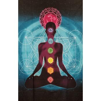 KTP-32 Twinsize Tapestry with 7 Chakra Blue