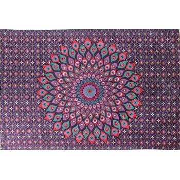 KTP-61 Purple Peacock Twinsize Tapestry