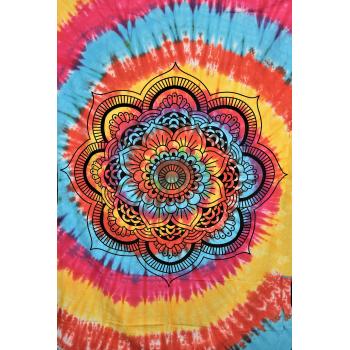 KTP-90 Twinsize Tapestry with Mandala Tie Dyed