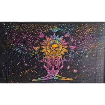 KTP-50-A Twinsize Tapestry with Meditative Skull