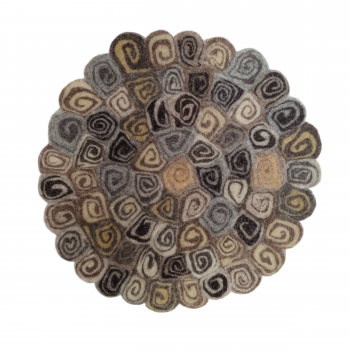 Trivet-05 Wool Felted Grey Tone  Swirl Trivet  Round 8 inches (ea price)