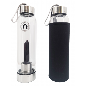 859 Glass Water Bottle with Obsidian Obelisk