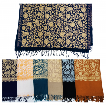 KIS-10 Blended Wool Embroidery Scarves