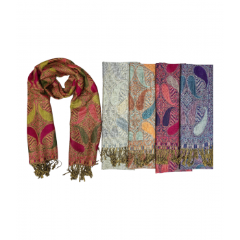 KIS-27A Pashmina  Under Cut Paisley Scarves 