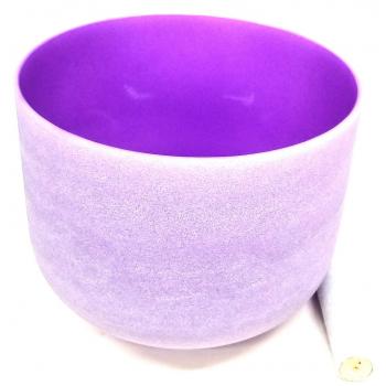 QZC-10B Color Frosted Quartz Singing Bowl Purple B note 10"