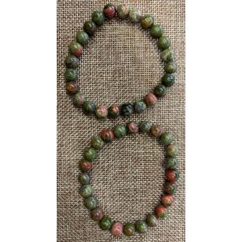 BB8-36 Unakite Bracelets 8mm