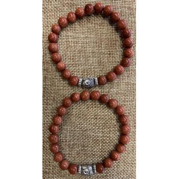 BB8-59A Gold Sandstone With Buddha 8mm