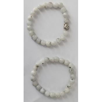 BB8P-15 Rainbow Moon Stone Bracelets 8mm