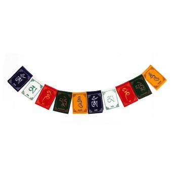 Flags-07 Om Mane Prayer Flags 4 inch (Pack of 10)