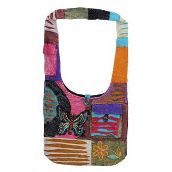 KIB-1775 Cotton Hobo Bag with Butterfly