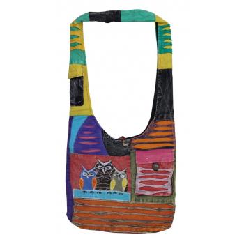 KIB-1777 Cotton Hobo Bag with 3 Owl