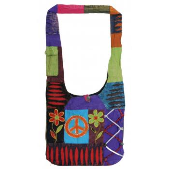 KIB-1785 Cotton Hobo Bag with Peace