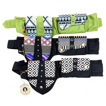 KIF-1705-A Cotton And Jacquard Waist Bags