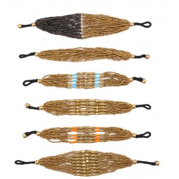 KIJB-104 Brass Glass Or Brass Beaded Bracelts