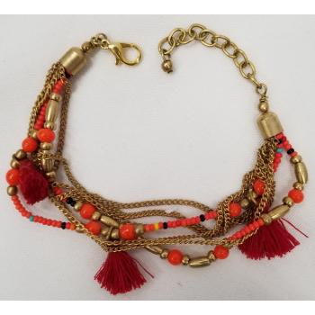 KIJB-5 Brass Glass Tussles Bracelets