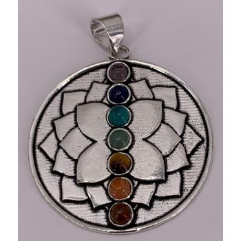 KIJP-119 Brass SF LOtus 7 Stone Pendent