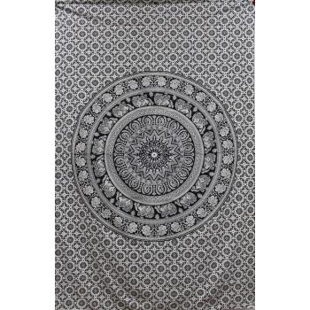 KTP-15 BW Mandala Twinsize Tapestry