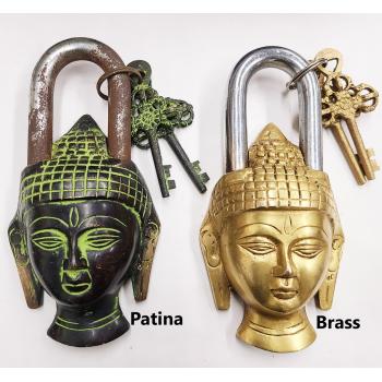 Locks-7 Buddha Locks Patina Or Brass