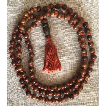 Mala-10B Small Bead Knotted Mala Brown