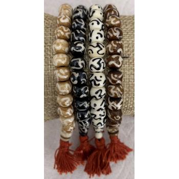 Mala-2 Yak Bone Printed Mala Bracelets