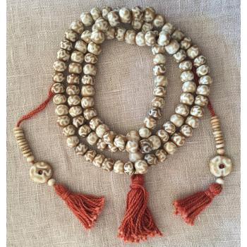 Mala-20 Bone Print Mala Beige 8mm