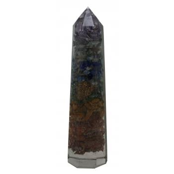 Nage-11 7 Chakra Orgone Tower 8 Inch