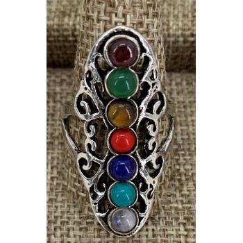 NPR-14 Brass 7 Stone Rings Free Size