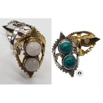 NPR-7 Brass Twin Stone Rings