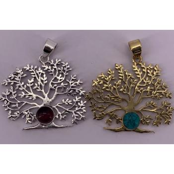 P002-B Tree Of Life Pendent With Stone