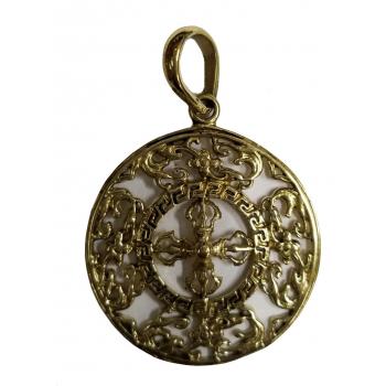 P056 Brass Vajra Mandala Pendant