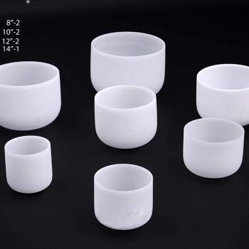 QZ Set (A) Frosted Quartz Singing Bowl 8 To 14 Inches Set