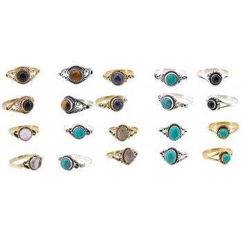 R033 Brass Assorted Stone size ring