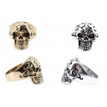 R074 Brass Skull Ring