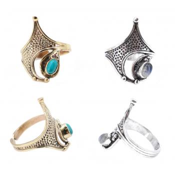 R091 Brass Curvy Rings