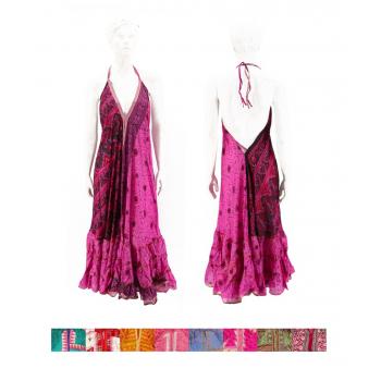 MERL0156 Recyle Sari Halter Dress