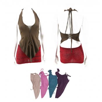 S-06 Knit Cotton Halter Top